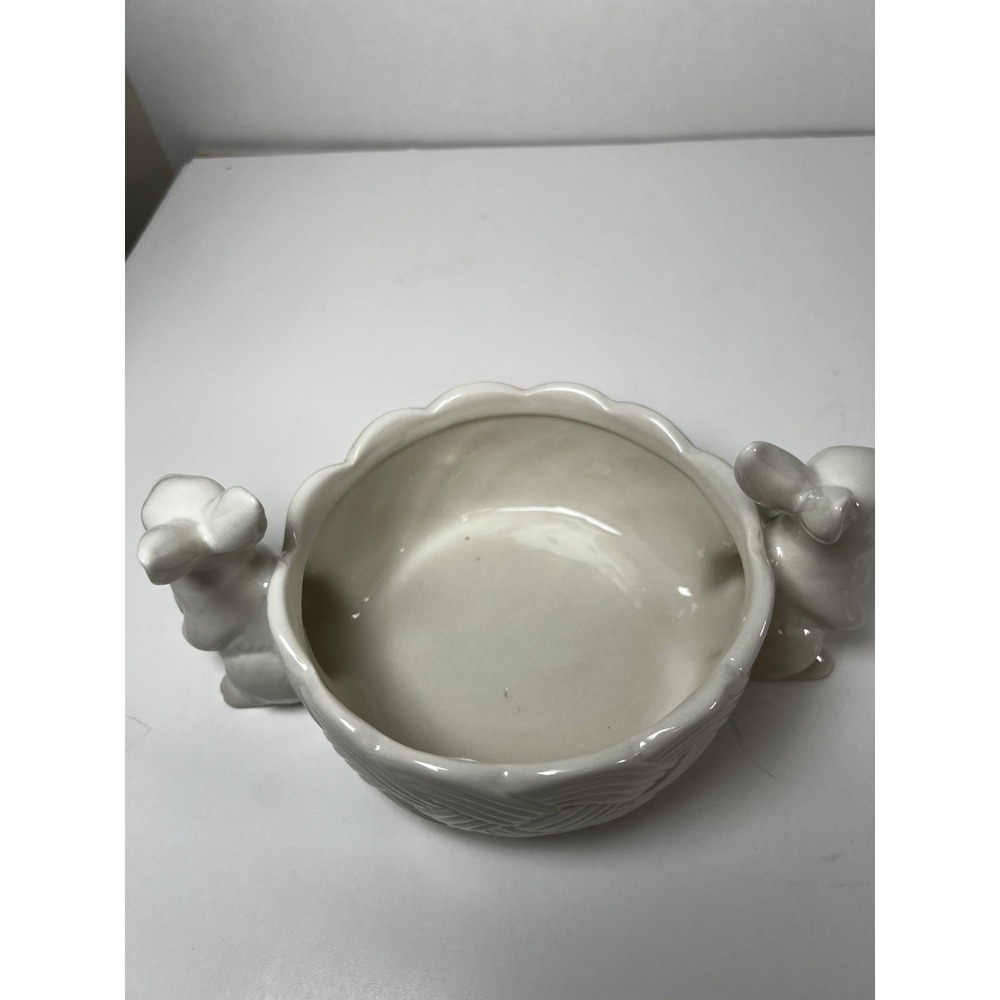 Bunny Love Double‎ Bunny Handled Bowl | Ceramic Easter Candy Dish | NEW - Picture 6 of 6